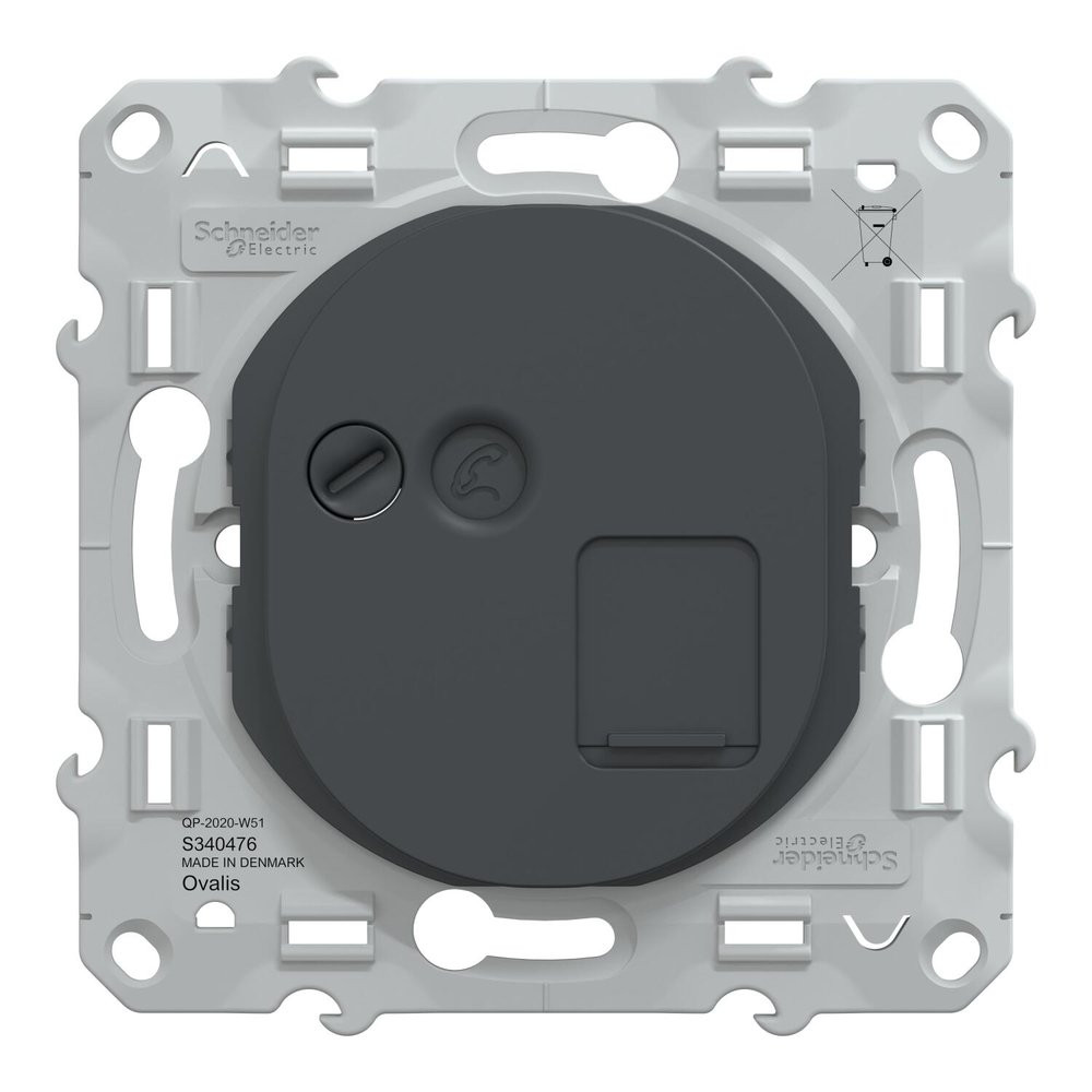 Prise rj45 à assembler Ovalis, SCHNEIDER ELECTRIC, anthracite