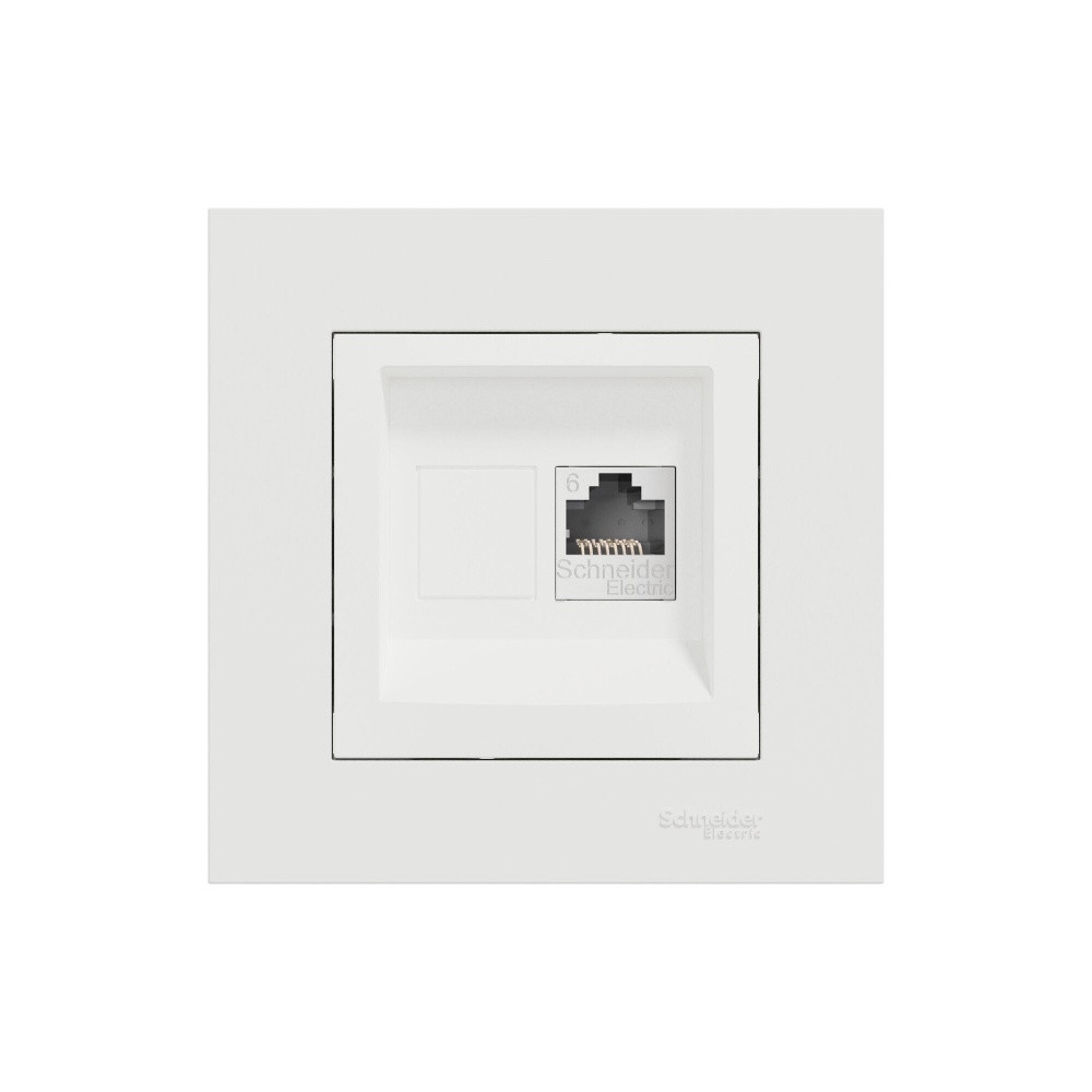 Prise rj45 complet Miluz, SCHNEIDER ELECTRIC, blanc