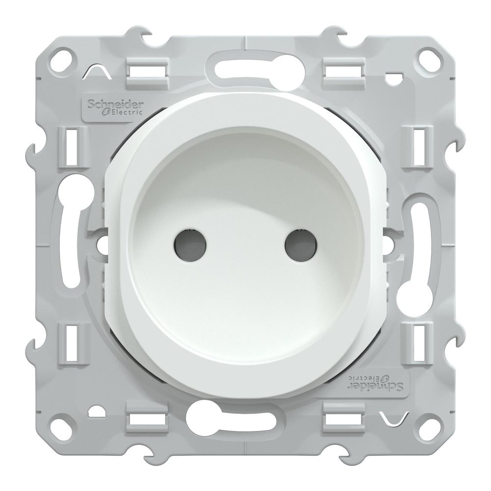 Prise sans terre à assembler Ovalis, SCHNEIDER ELECTRIC, blanc