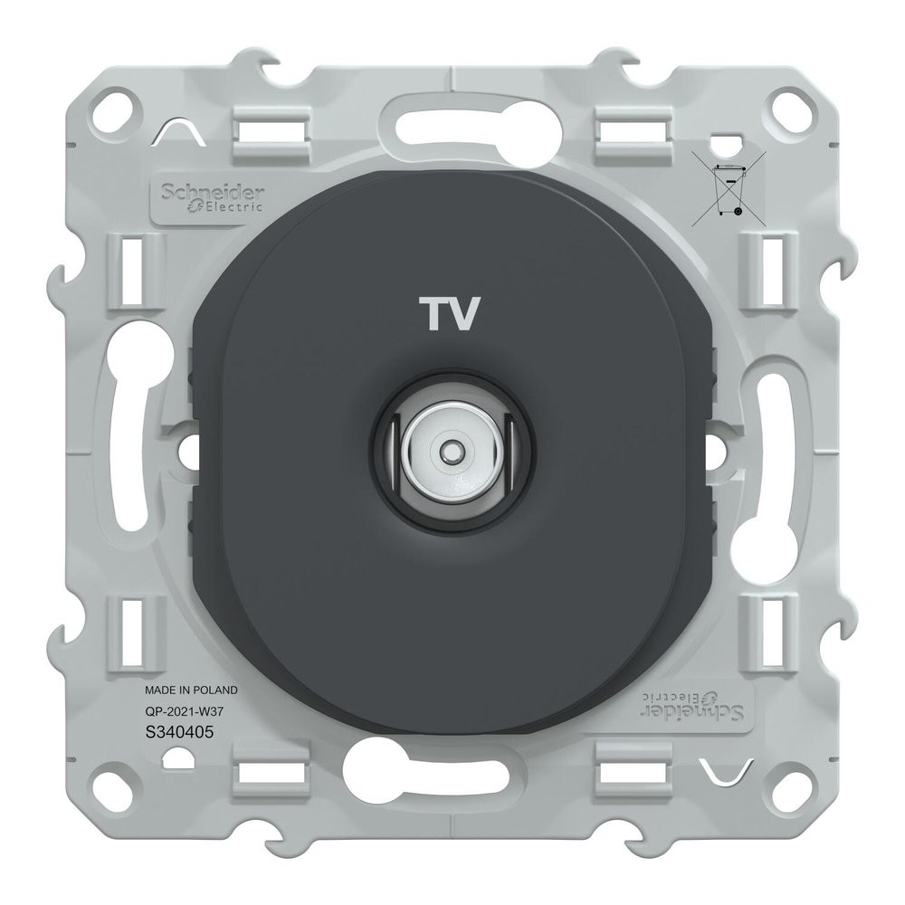 Prise tv à assembler Ovalis, SCHNEIDER ELECTRIC, anthracite