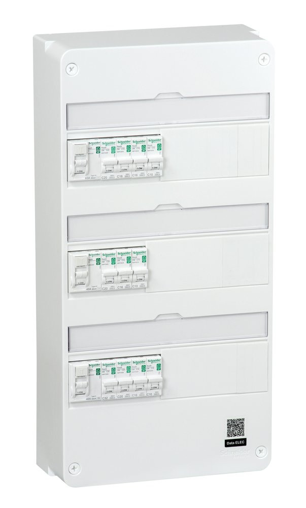 Tableau électrique pré-équipé et précâblé T3-T4 3 rangées Resi9 XP, SCHNEIDER EL