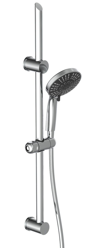 Set de douchette ADRIA - 5 fonctions - barre 63 cm - chromé