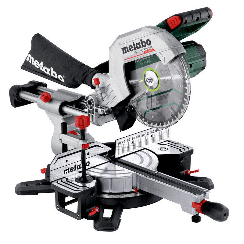 Scie à onglet radiale ∅254mm 18V - METABO 614254850 - KGS 18 LTX BL 254 (sans batterie)