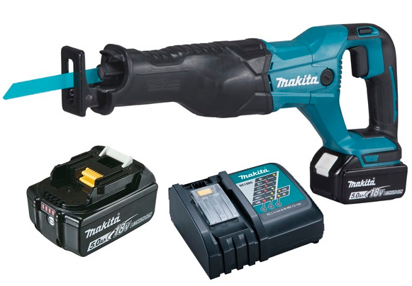 Scie récipro 18 V + 2 batteries 5 Ah + chargeur rapide + coffret MAKITA DJR186RTE