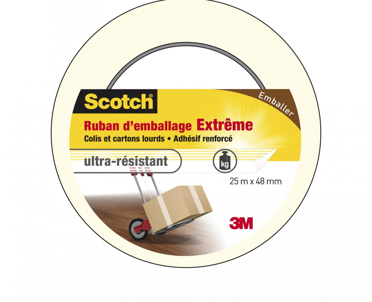 Adhésif SCOTCH emballage une face multiusage L.25 m x l.48 mm, transparent