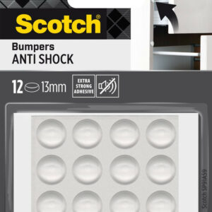 Lot de 12 butées amortissement adhésives pvc transparent SCOTCH diam.13 mm
