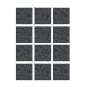 Lot de 12 patins feutre adésif à bord arrondi, SCOTCH, 24 x 22 mm, gris