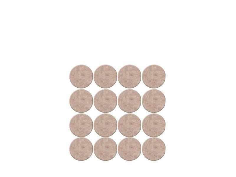 Lot de 16 patins feutre en laine adhésif, SCOTCH, diam. 17 mm, beige