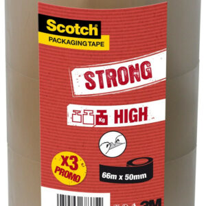 Lot de 3 adhésifs ruban d'emballage Havane, SCOTCH marron, 48mm X 66M