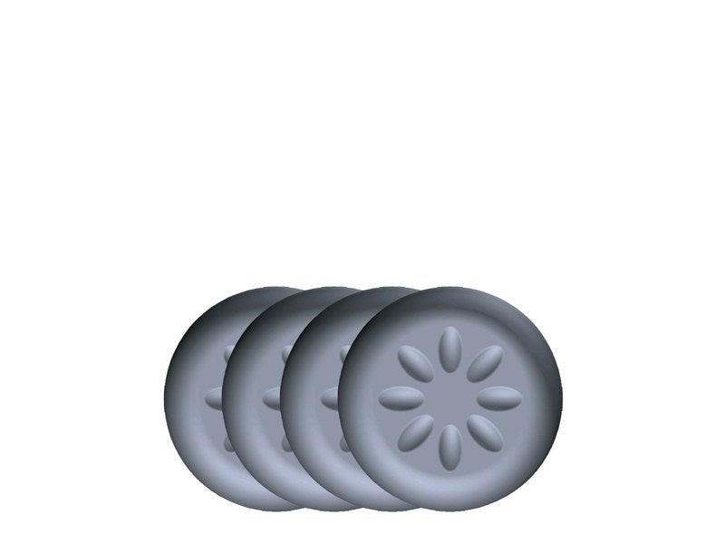 Lot de 4 patins adhésifs alvéolé eur, SCOTCH, diam. 450 mm, gris