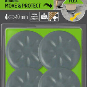 Lot de 4 patins de pied de meuble en polypropylène adhésif SCOTCH Diam. 40 mm