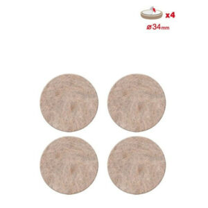 Lot de 4 patins feutre en laine adhésif, SCOTCH, diam. 35 mm, beige