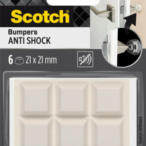 Lot de 6 patins de pied de meuble en polyuréthane adhésif SCOTCH l.21 x 21 mm