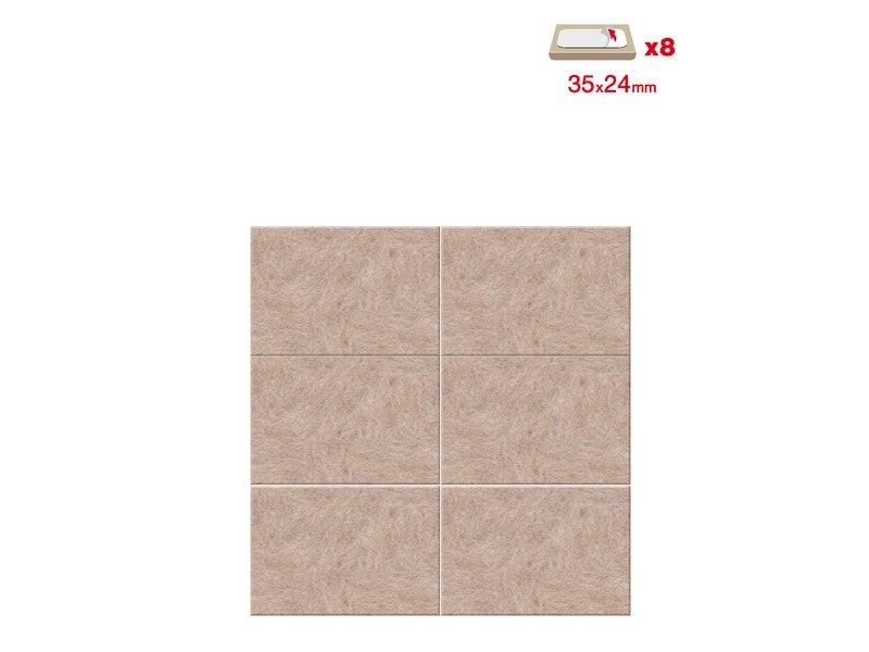 Lot de 8 patins feutre en laine adhésif, SCOTCH, 35 x 24 mm, beige