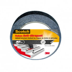 Ruban adhésif antidérapant de réparation SCOTCH, une face L.5 m x l.25 mm noir