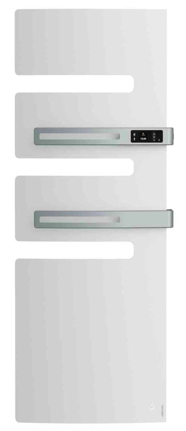 Sèche-serviettes SERENIS PREMIUM connecté soufflant mat à gauche 750 + 1000 W blanc carat ATLANTIC 850658