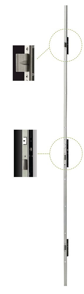 Serrure 3 points à larder PERFORMA Axe 30 mm avec têtière plate ISEO 7232013028