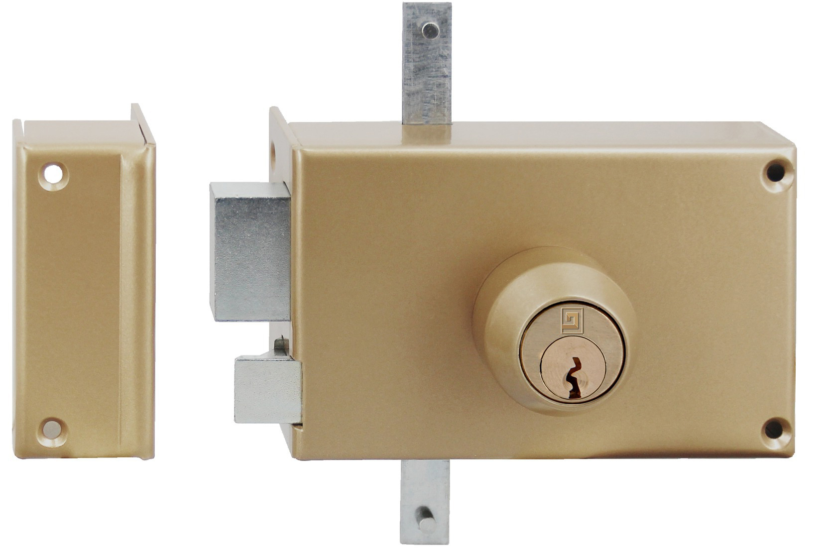 Serrure 3 points en applique MX4500 5 goupilles 5G horizontale fouillot gauche cylindre de 45 mm HERACLES MX-4504-5G-2