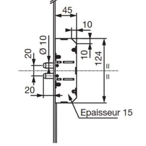 Serrure 5 points série 5700 SPN1 2040X18 écart de pene 20 mm A2P* VACHETTE 18424000