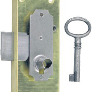 Serrure à entailler de bibliothèque 514 axe 30 mm largeur 50 mm droite avec 1 clé DEVISMES S514A30DLBL