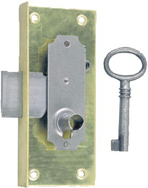 Serrure à entailler de bibliothèque 514 axe 30 mm largeur 50 mm droite avec 1 clé DEVISMES S514A30DLBL