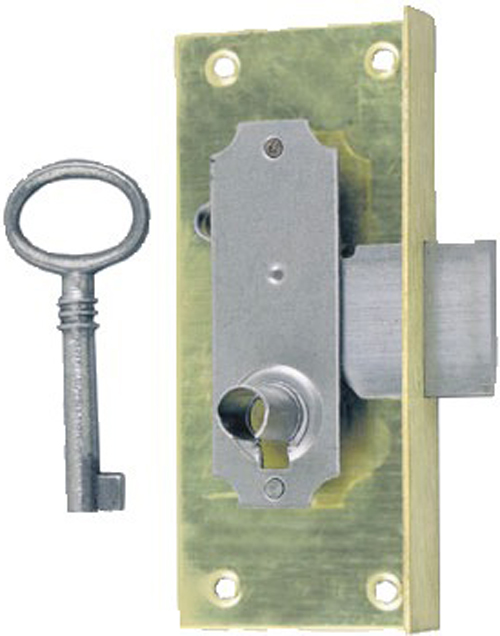 Serrure à entailler de bibliothèque 514 axe 30 mm largeur 50 mm gauche avec 1 clé DEVISMES S514A30GLBL