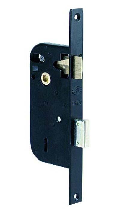 Serrure à larder 4G droit axe 50mm fouillot équerre finition noir bout carré JPM 000210-01-1X