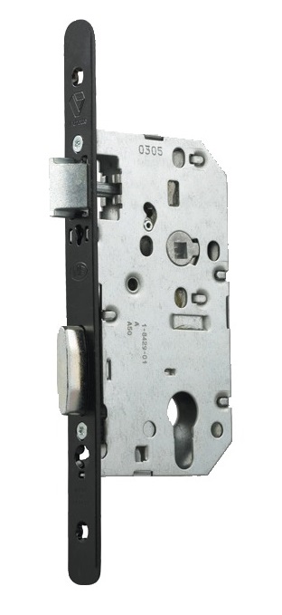 Serrure à larder D455 clé I axe 50 mm bout rond finition noir sans gâche VACHETTE 22700000
