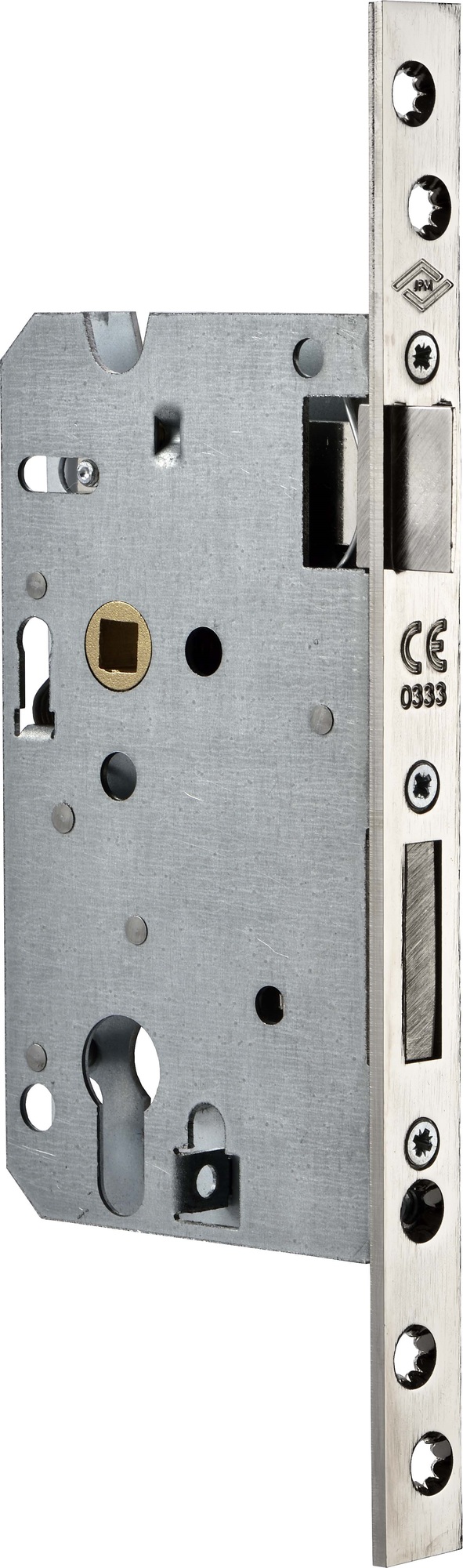 Serrure à larder LIONA à profil européen et bout carré axe 80 mm droite JPM 912300-04-1A
