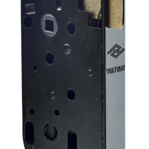 Serrure à larder MULTIBAT à bec de cane axe 50 mm finition noir à bout carré sans gâche réversible JPM 250000-01-1X