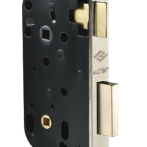 Serrure à larder MULTIBAT à condamnation axe 50 mm finition nickelé à bout rond sans gâche réversible JPM 260000-06-1B
