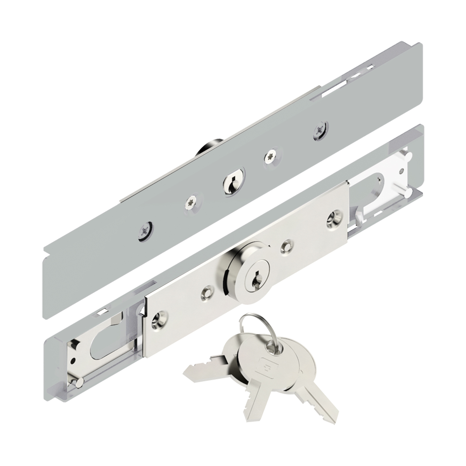 Serrure AA cylindre rond à 2 pivots 6 mm blanc RAL9016 TIRARD AA191010