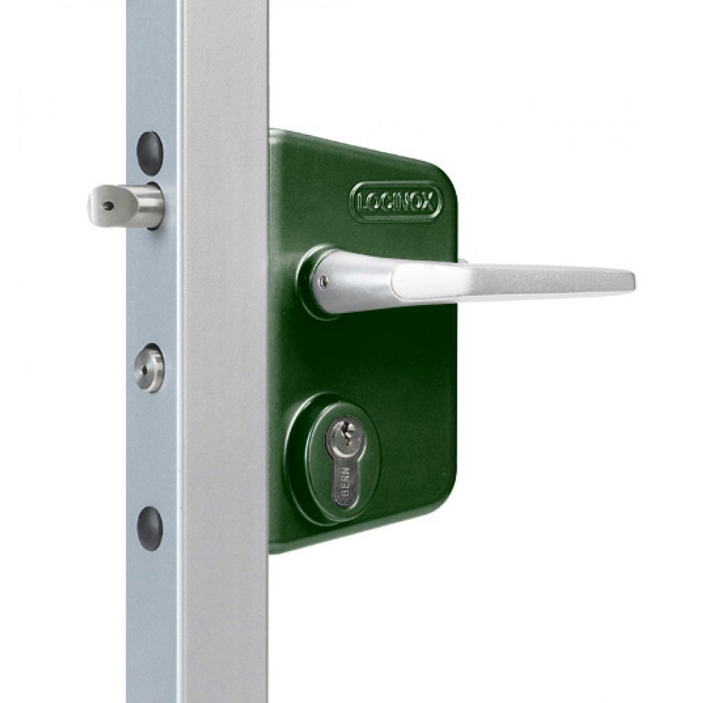 Serrure applique pour portail LAKQ40U2LV pour profil de 40 à 60 mm LOCINOX LAKQ4040U2L6005VSZM