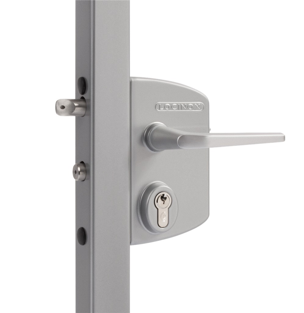 Serrure applique pour portail LAKQ60U2L pour profil de 60 à 80 mm LOCINOX LAKQ6060U2LZILVVSZM