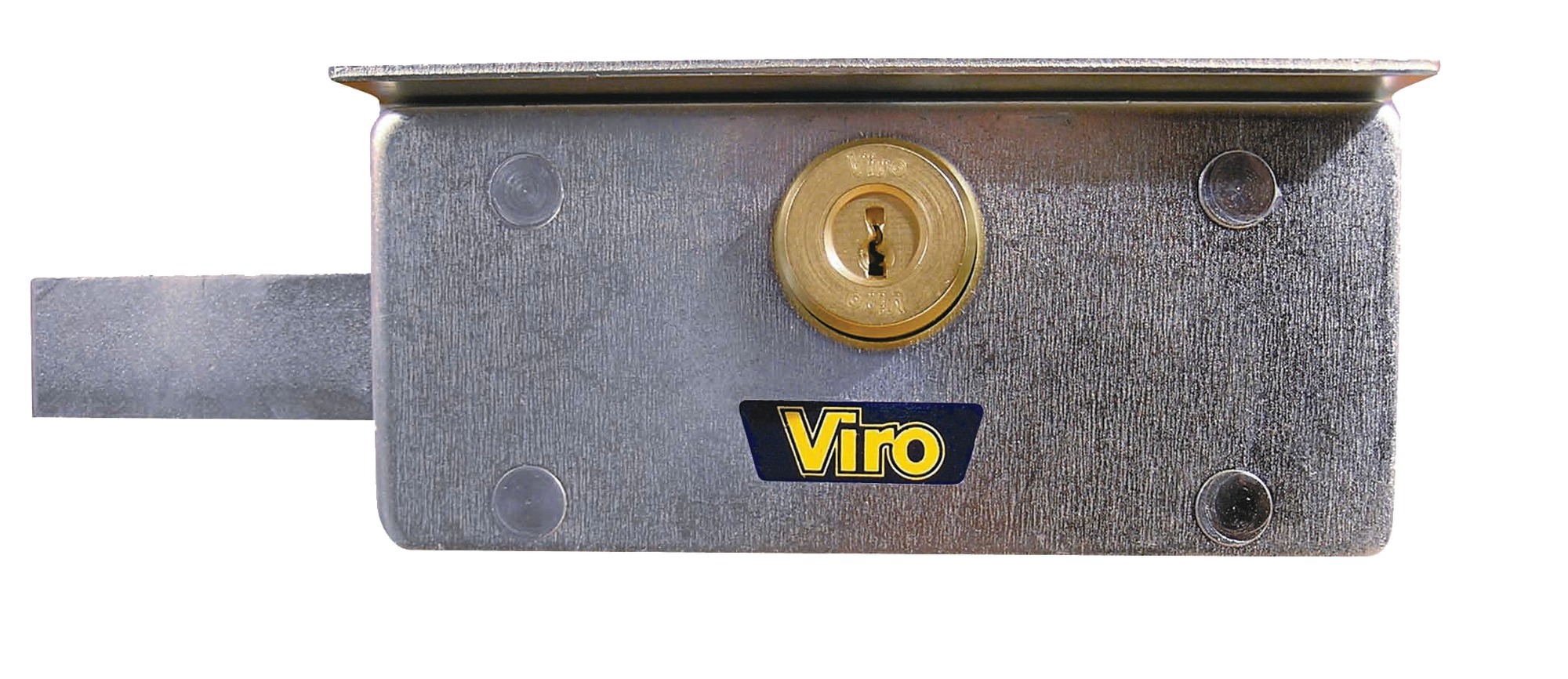 Serrure blindée de rideau métallique à cylindre rond 190 x 80 mm acier zingué VIRO VIR4201