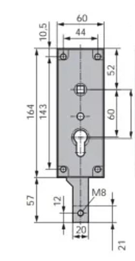 Serrure de garage verouillage bas avec ressort épaisseur 18 mm WSS 16500000010