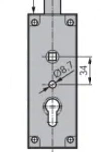 Serrure de garage verouillage haut sans ressort épaisseur 18 mm WSS 16520000010