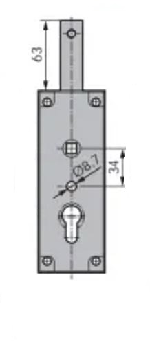 Serrure de garage verouillage haut sans ressort épaisseur 18 mm WSS 16520000010