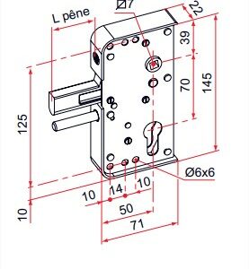Serrure de portail en applique série GA levant 30mm TIRARD GA592302