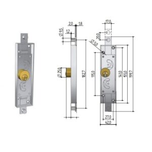 Serrure de porte basculante 6511 PREFER PRE6110.0100