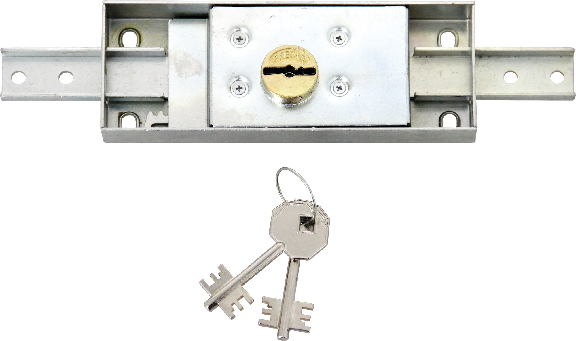 Serrure de rideau grand modèle double panneton PREFER PRE86010010