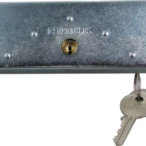 Serrure de rideau métallique à cylindre rond 155 x 55 mm à tringle plate grand modèle HERACLES I-521100