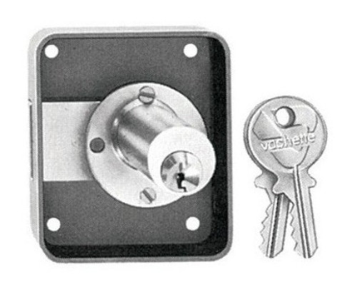 Serrure de sûreté V135 50 x 25 mm gauche cylindre diamètre 20 mm longueur 40 mm poli 2 clés VACHETTE 11736000