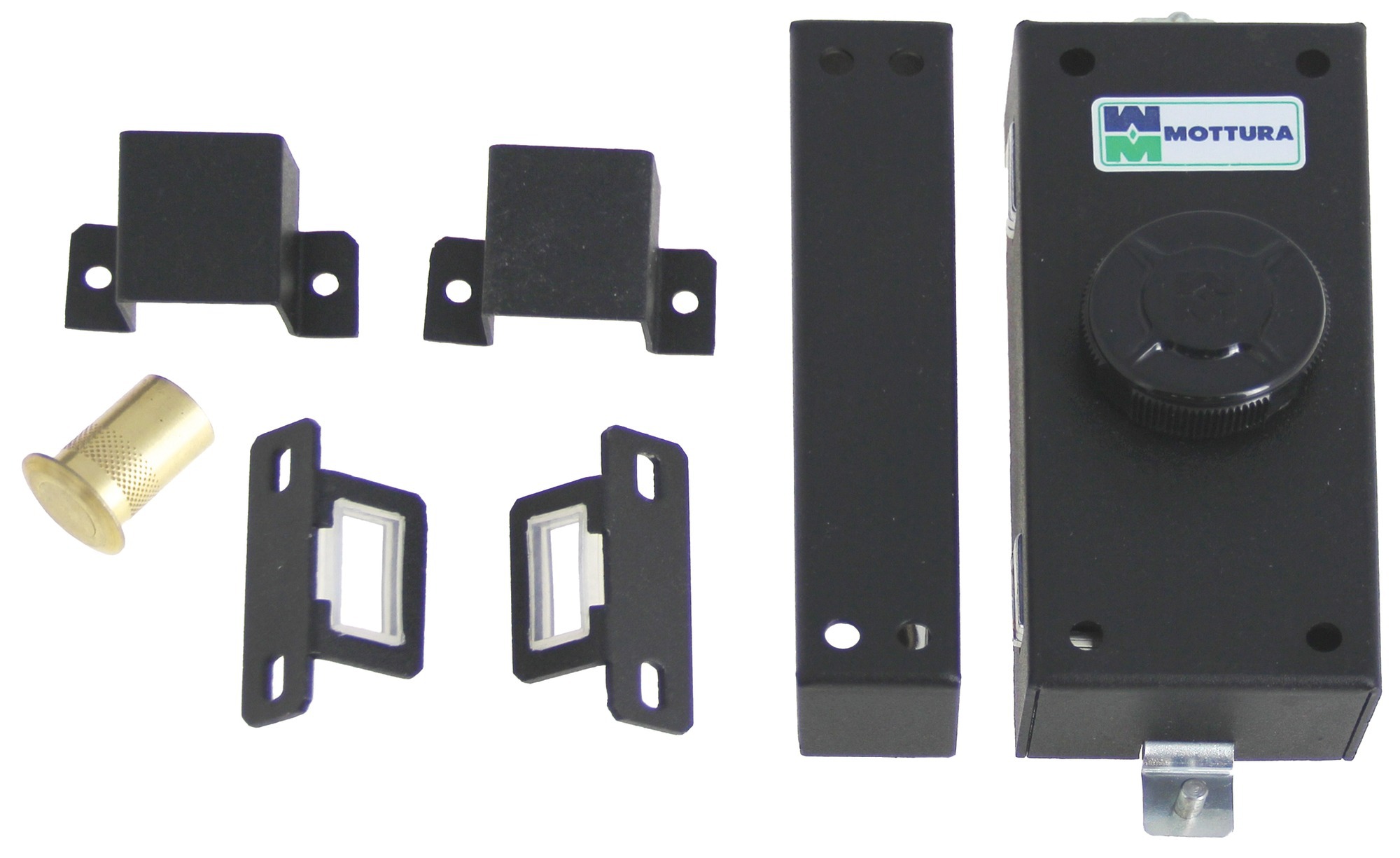 Serrure haut et bas latérale pour volet bouton intérieure noir MOTTURA 35380N00