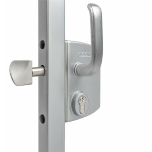 Serrure LS type industriel pour portail coulissant tube 60 mm argent LOCINOX P00015129-SILV
