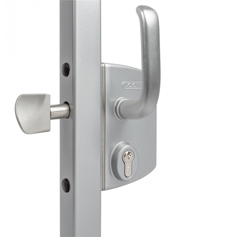 Serrure LS type industriel pour portail coulissant tube 80 mm argent LOCINOX P00015130-SILV