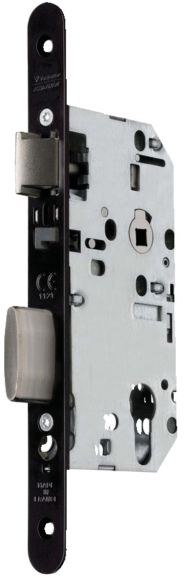 Serrure monopoint à larder D458 urgence axe 50 mm T20 bout rond finition noir VACHETTE 14500000