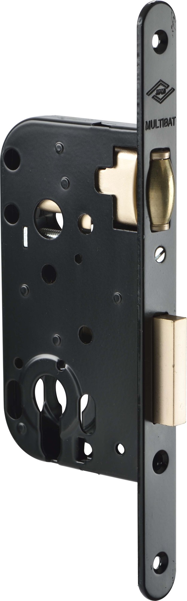 Serrure monopoint à larder MULTIBAT à rouleau noir axe 50 mm bout rond JPM 290000-02-0X