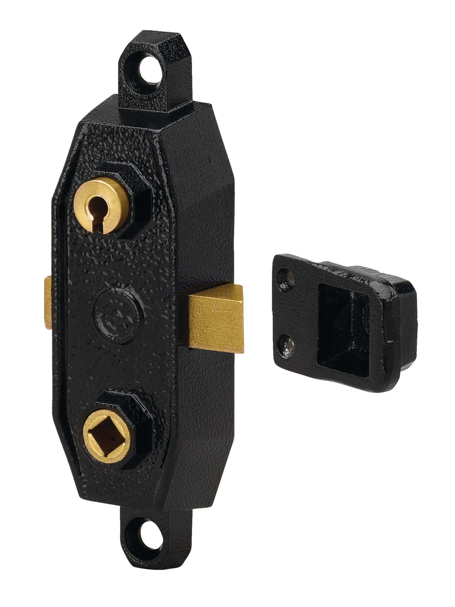 Serrure monopoint en applique GOLLOT 7560 droite clé à gorge finition noir METALUX F675601000