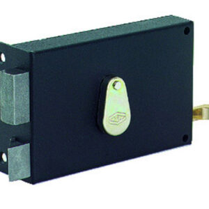 Serrure monopoint en applique horizontale à tirage noire gauche 140 x 88 mm carré 7 mm JPM 124000-01-2Y